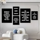 Вдохновляющая картина для офиса, художественное украшение на стену, черные и белые буквы, Картина на холсте, современный декор для гостиной, плакат