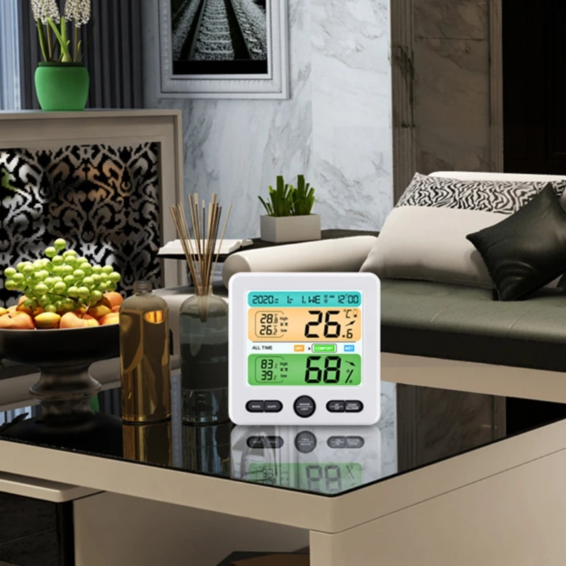 

Digital Weather Station Display Alarm Calendar Clock Thermometer Humidity High/Low Alert Wall-Hanging & Table Place