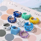 Женское Открытое кольцо IF ME, металлическое кольцо неправильной формы, однотонное кольцо на палец, Ювелирное Украшение