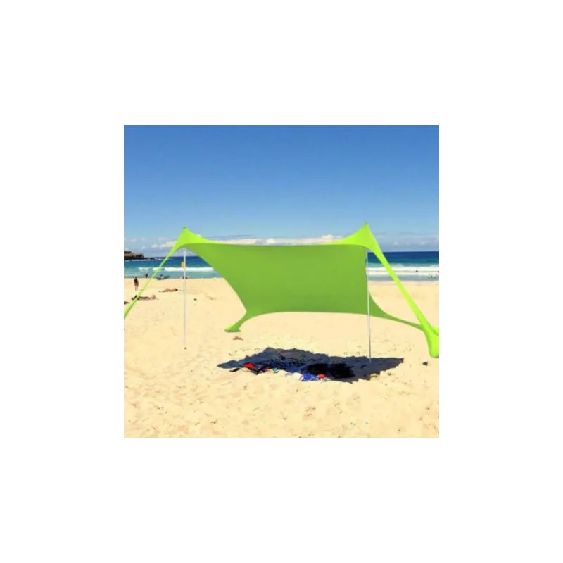 구매 가족 해변 양산 경량 차양 텐트 샌드백 앵커 4 무료 페그 UPF50 UV 대형 휴대용 캐노피 드롭 배송
