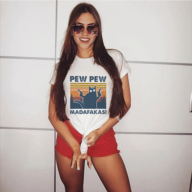 Женские футболки Harajuku Pew Футболка с принтом женские Mujer Camisetas Женская одежда лето