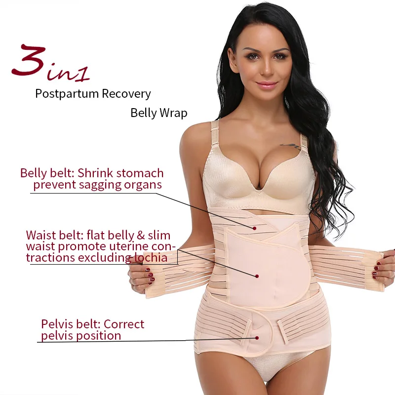 Miss Moly 3in1 Postpartum Slimming Belt For Post Partum Women Body Recovery Shapewear Belly Control Bandage Breathable Corset
