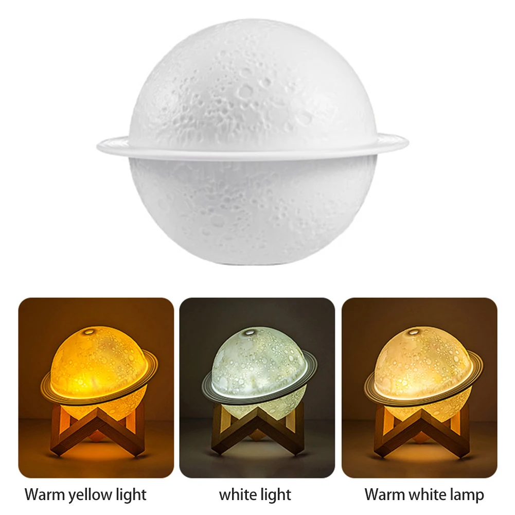 

8W USB 200ml Planet Air Humidifier Moisturizer Ultrasonic Air Diffuser w/LED Lamp Oil Diffuser Romantic Color Humidificador