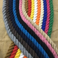 20mm thick colored decorative 3 strand braided twisted cotton rope diy handmade accessories macrame cord woven stair guardrail
