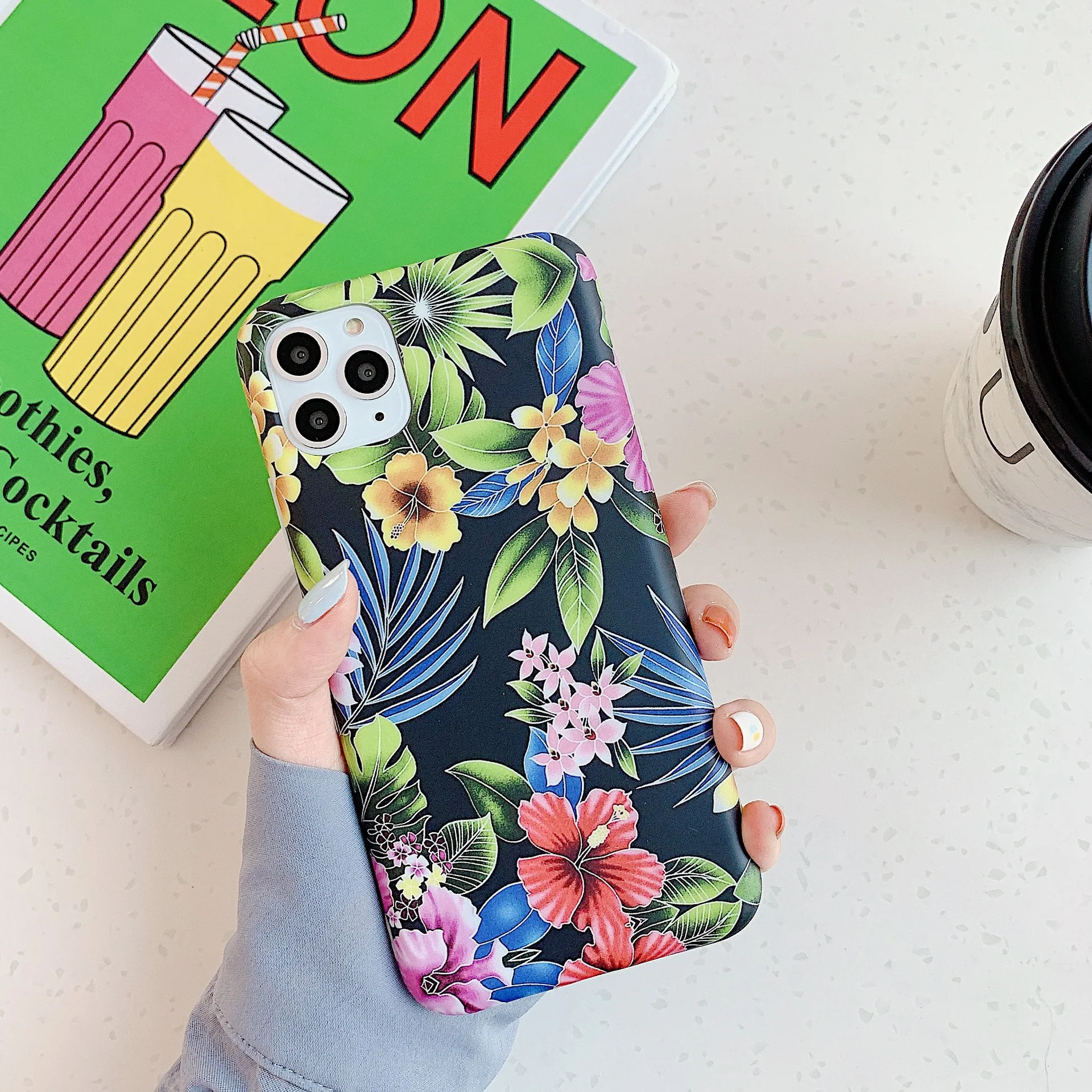 Чехол в стиле ретро с акварельными цветами для iPhone 11 Pro Max XR X XS чехол 7 8 Plus 6 6S задняя