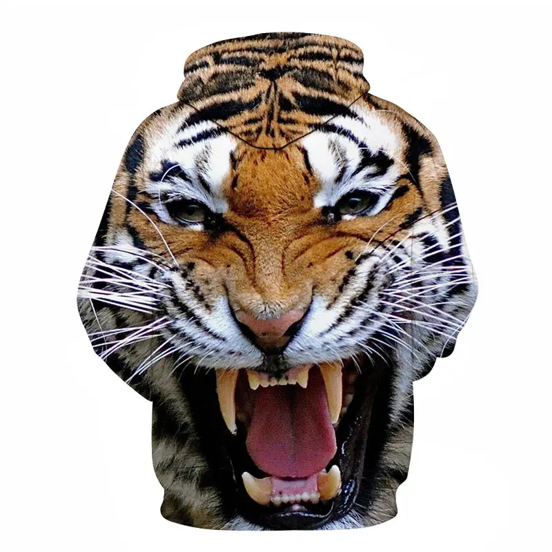 

2020 Autumn And Winter New Men's Psychedelic Sports Pullover 3D Printed Animal Tiger Fashion Casual Best-Selling Hoodie