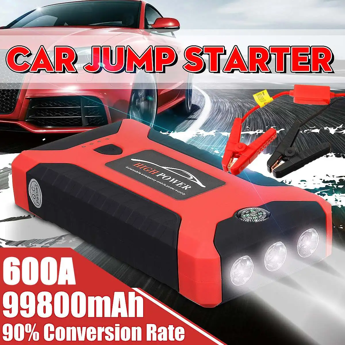 99800mAh 600A автомобильный прыжок стартер усилитель USB Перемычка питания