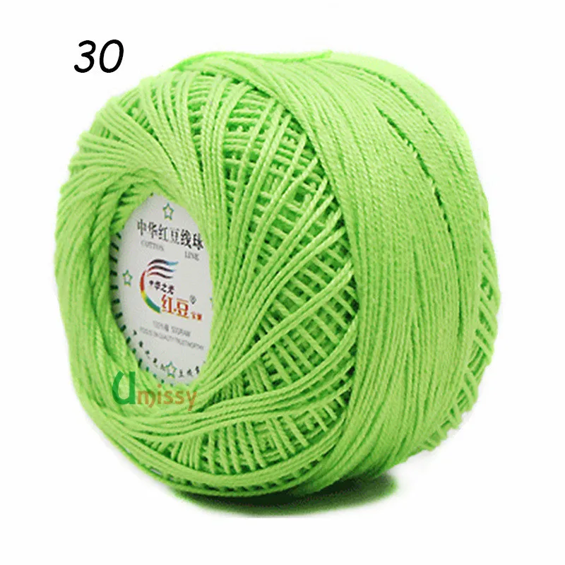 30 1pc 1 шт. Пряжа хлопок вязаные шапки3# Кружева Пряжи Хлопчатобумажной Пряжи для Вязания Тонкой Гребенной Пряжи С Использованием 2.5 мм Крючком 50 г/шт - Цвет: 30 1pc