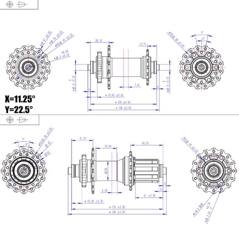 ARC MT006 велосипедные ступицы герметичный Подшипник 4 подшипника Pawls QR 100X9 135x10мм