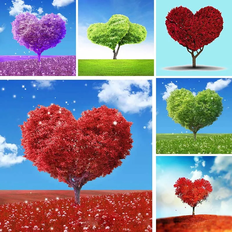 

Full Round Square 5D DIY Diamond Painting Love Tree Art Kit Diamond Embroidery Dream Heart Leaves Manual Mosaic Home Decor P73
