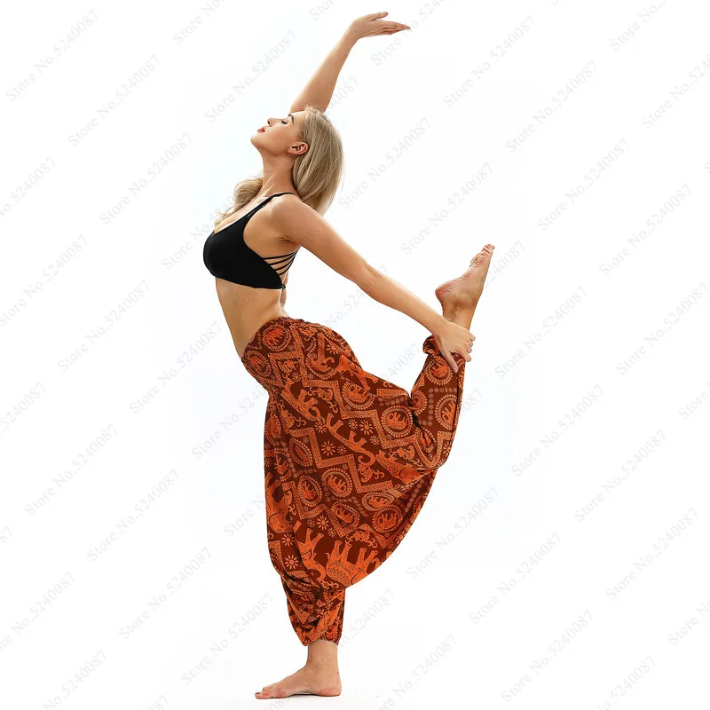 Женские африканские свободные широкие штаны шаровары в стиле хип хоп Вьетнамки