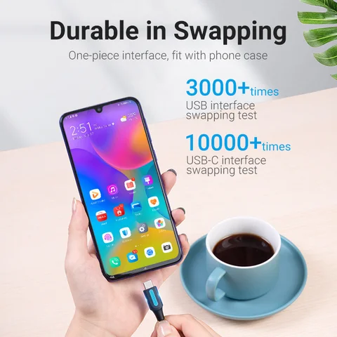 Кабель Vention USB Type C 3A для быстрой зарядки USB 3.0 для Samsung Galaxy S10 S9 Huawei P20 10 Pro Кабель для зарядки данных Type-C