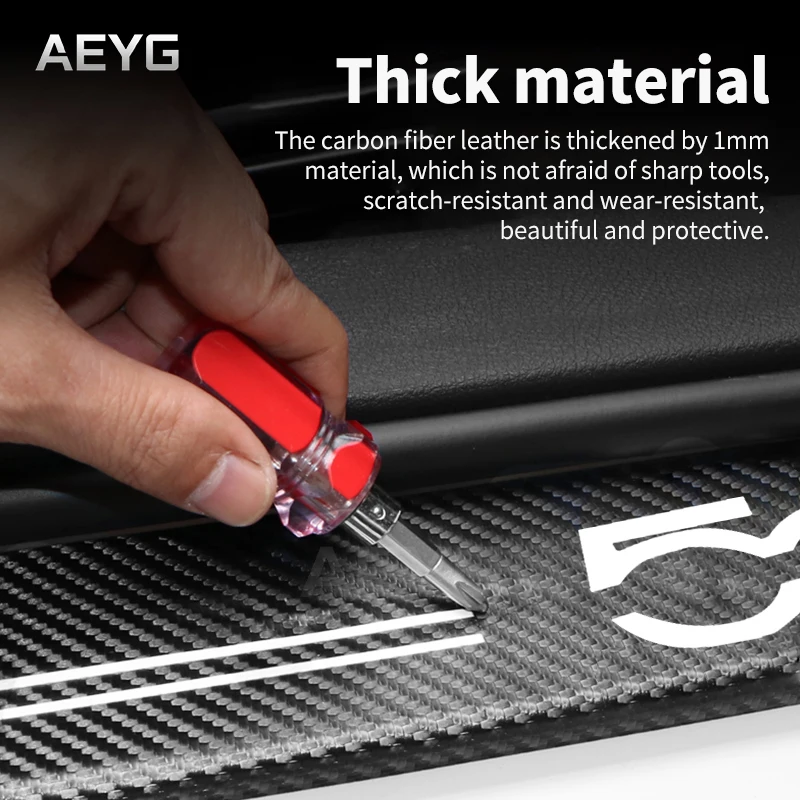Наклейки из углеродного волокна на пороги автомобиля защитные кожаные наклейки