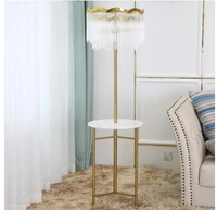 tea table floor lamp minimalist luxury nordic style living room bedroom bedside sofa marble vertical table lamp