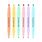 Двойной головкой флуоресцентный маркер тонких листов Kawai эскизов маркеры пастельных чертежная ручка для студент, школа, офис уп симпатичные канцелярские принадлежности