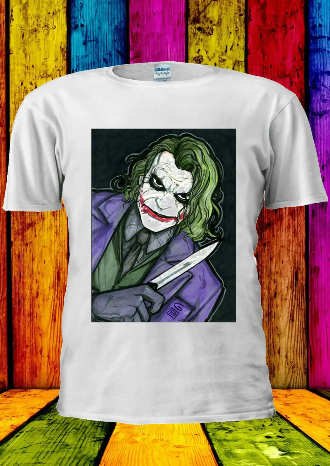 Джокер Хит Леджер Бэтмен с ножом футболка жилет майка мужская женская унисекс 2188|