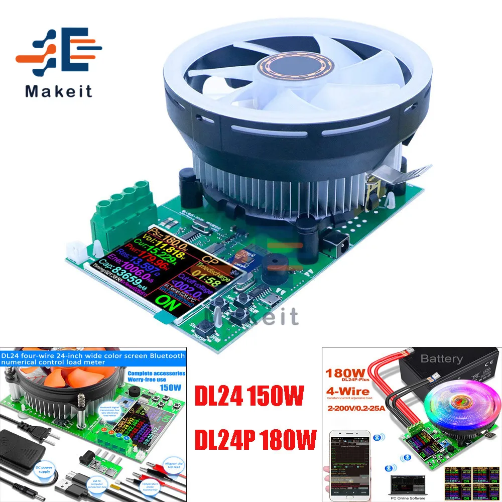 

DL24 DL24P DC USB Tester Electronic Load Battery Tester 150W 180W Lithium Battery Capacity Monitor Discharge Charge Power Meter