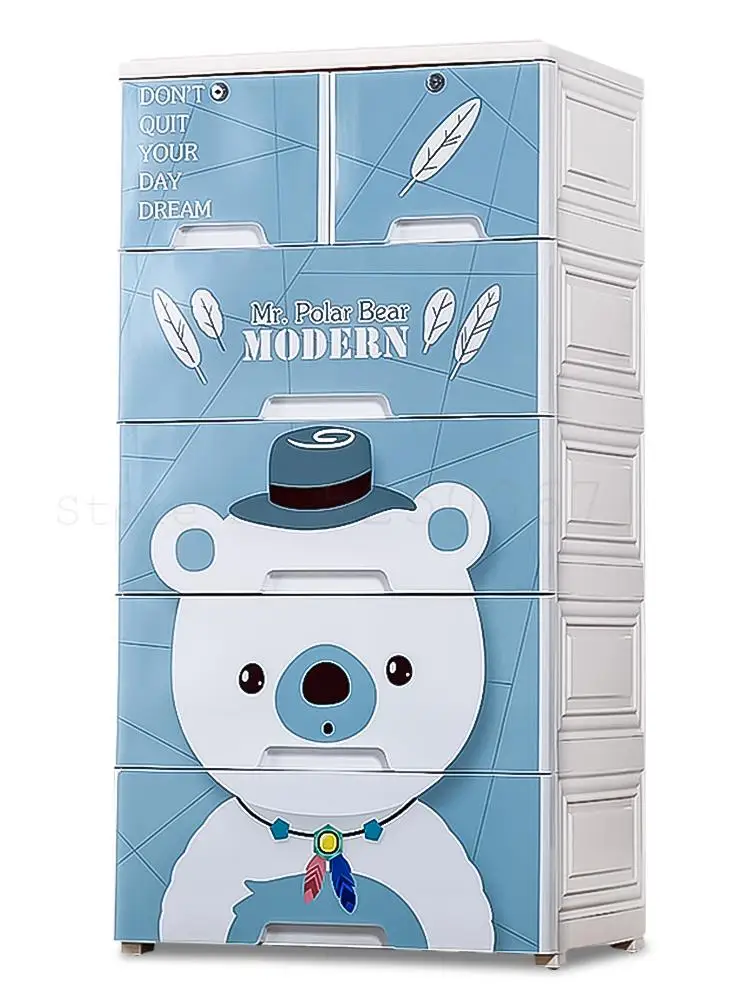 Пластиковый ящик для хранения детской одежды шкафчик игрушек комод| |