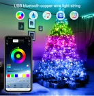 Умная гирлянда rgb с таймером и дистанционным управлением, USB мерцающие огни с управлением через приложение, смешные режимы для украшения рождественской елки