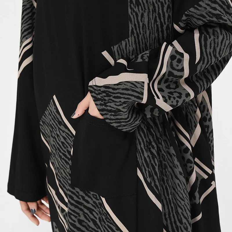 Женское винтажное платье XITAO уличное с геометрическим леопардовым принтом