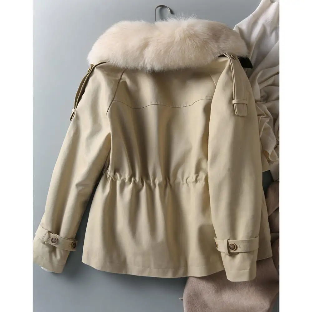 Новинка зимнее пальто женская теплая парка 2020 короткая куртка с большим меховым