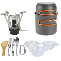 aluminum alloy pot foldable stove stainless steel cutlery outdoor picnic