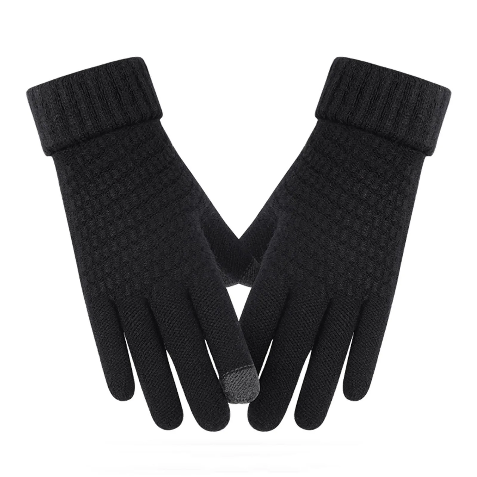 

4 colors Casual Outdoor knitted wool windproof touch screen men and women Fashion plus velvet thick gloves перчатки мужские Sale