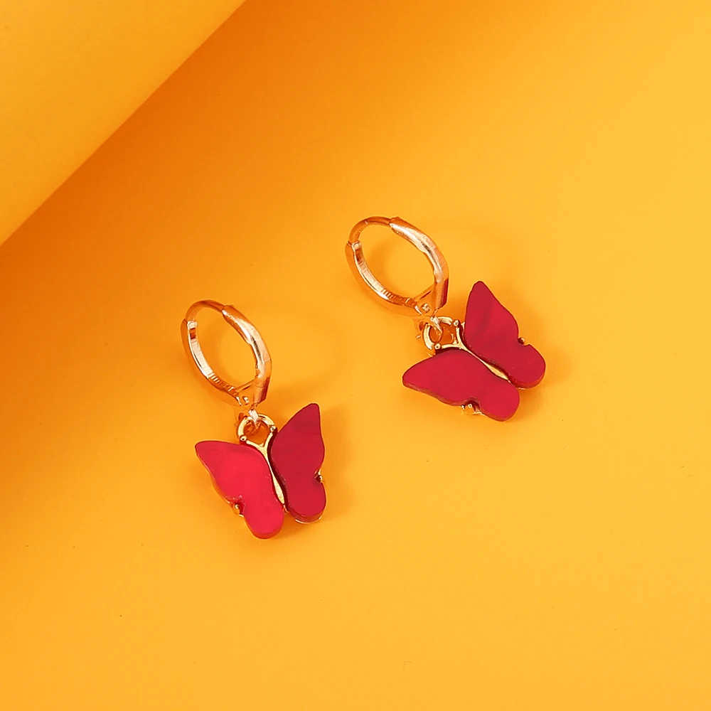 9 цветов полимерные серьги бабочки для женщин цветные стильные капли модные
