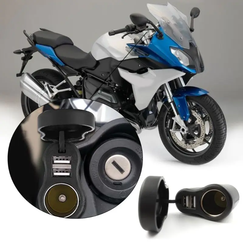 Двойное зарядное устройство USB разъем для прикуривателя BMW Triumph Hella мотоцикла -