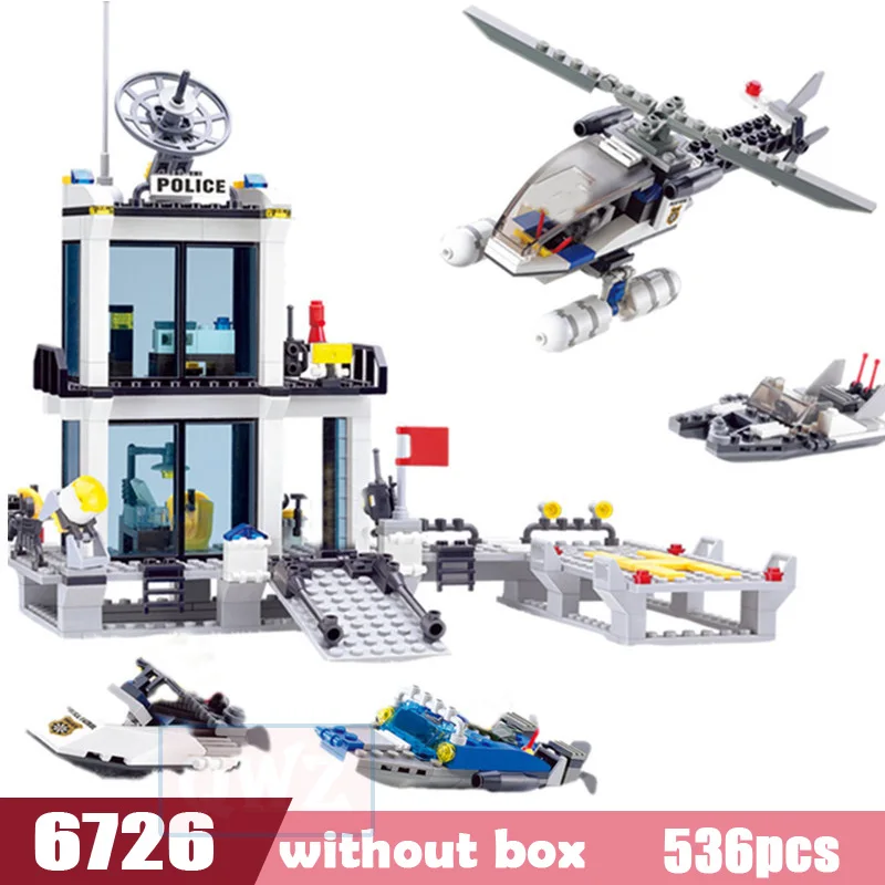 QWZ город полицейская станция SWAT строительные блоки автомобиля вертолета