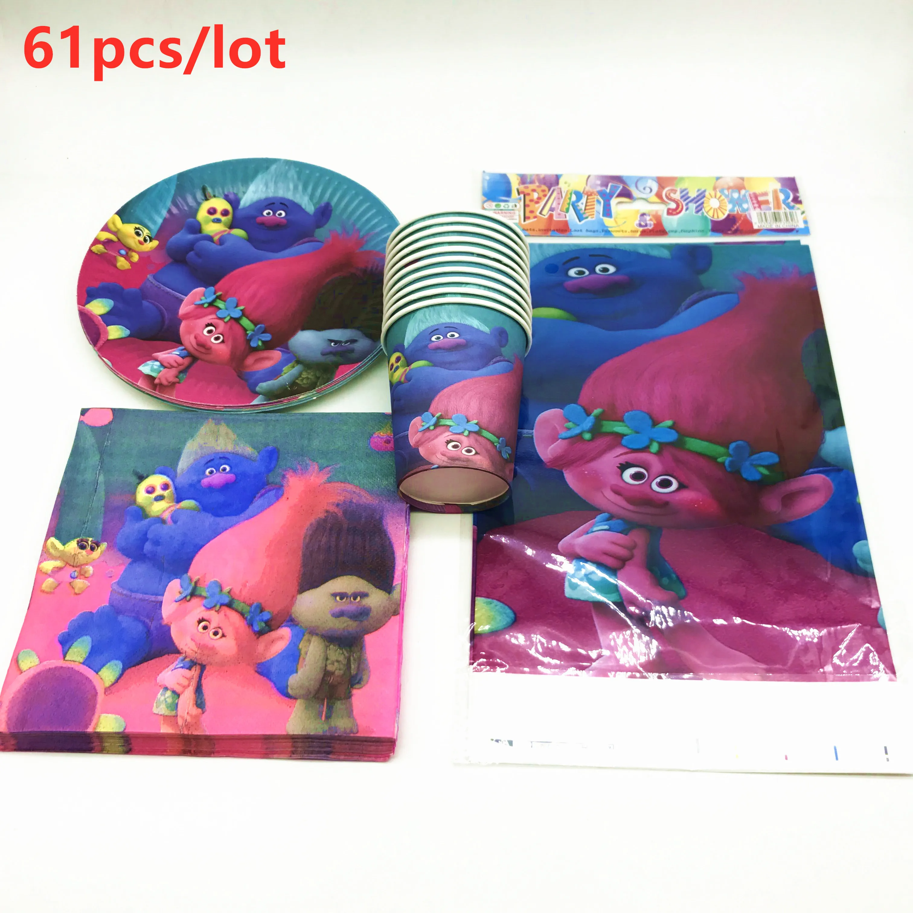 Тема троллей 61 для девочек из двух предметов день рожденья мальчиков Бумага