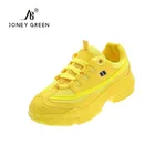 Женские повседневные кроссовки, модные школьные, на массивной подошве, желтые