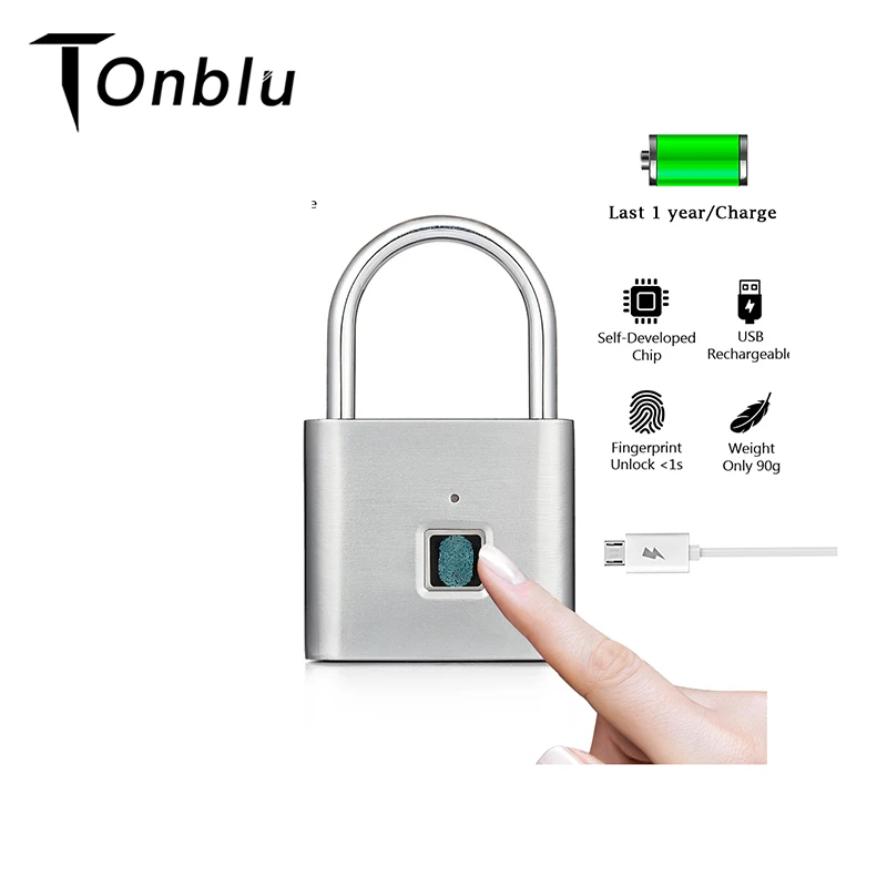 Смарт замок без ключа USB Перезаряжаемый дверной отпечаток пальца Замок смарт