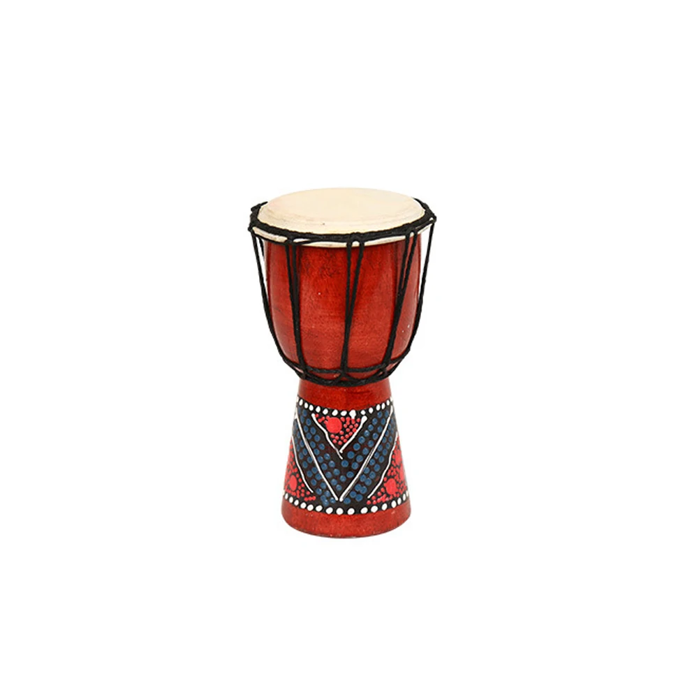 4/6inch Wooden Painted African Hand Drum Percussion Music Djembe Kids Toy