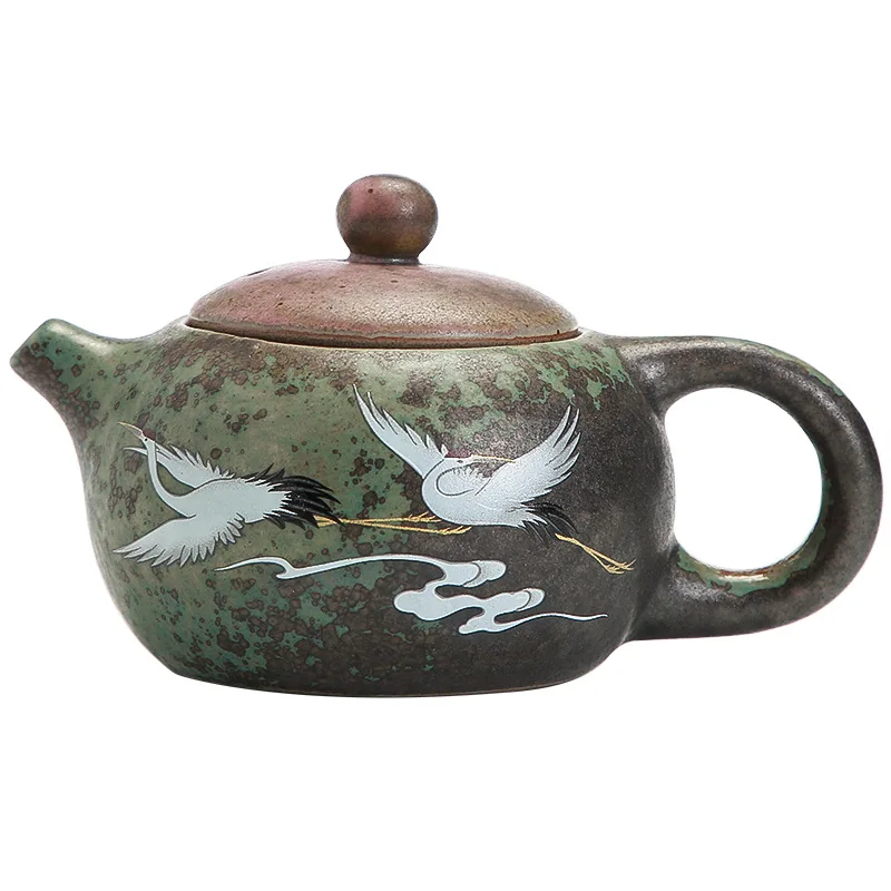 

xishi ceramic tea pot crane handmade green chinese tea pot 220ml WF