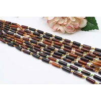 2strandslot 20mm natural smooth dark brown cylindrical agate stone beads for diy bracelet necklace jewelry making strand 15
