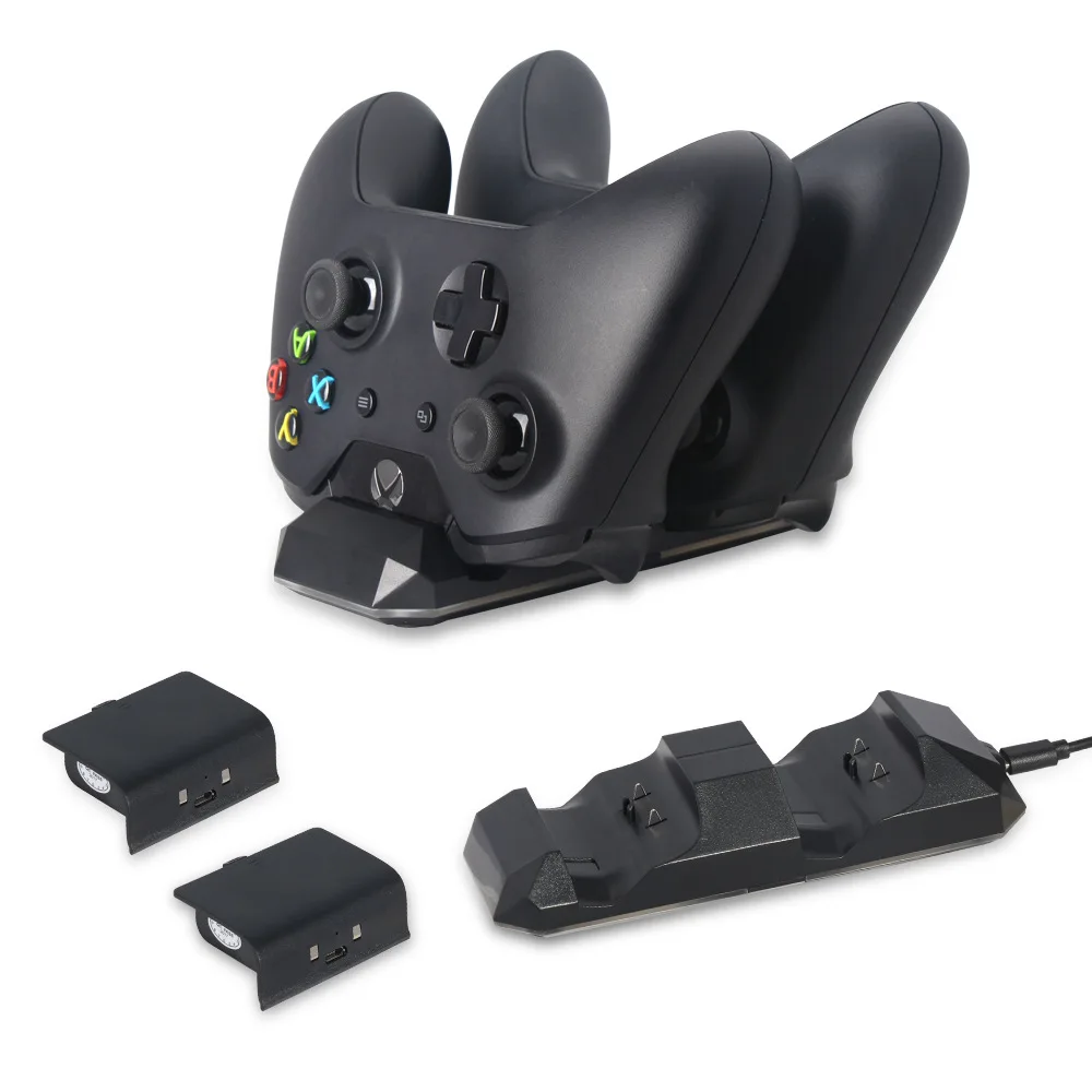 Отличный игровой комплект 1x двойная зарядная док-станция + 2x аккумулятор 300 мАч