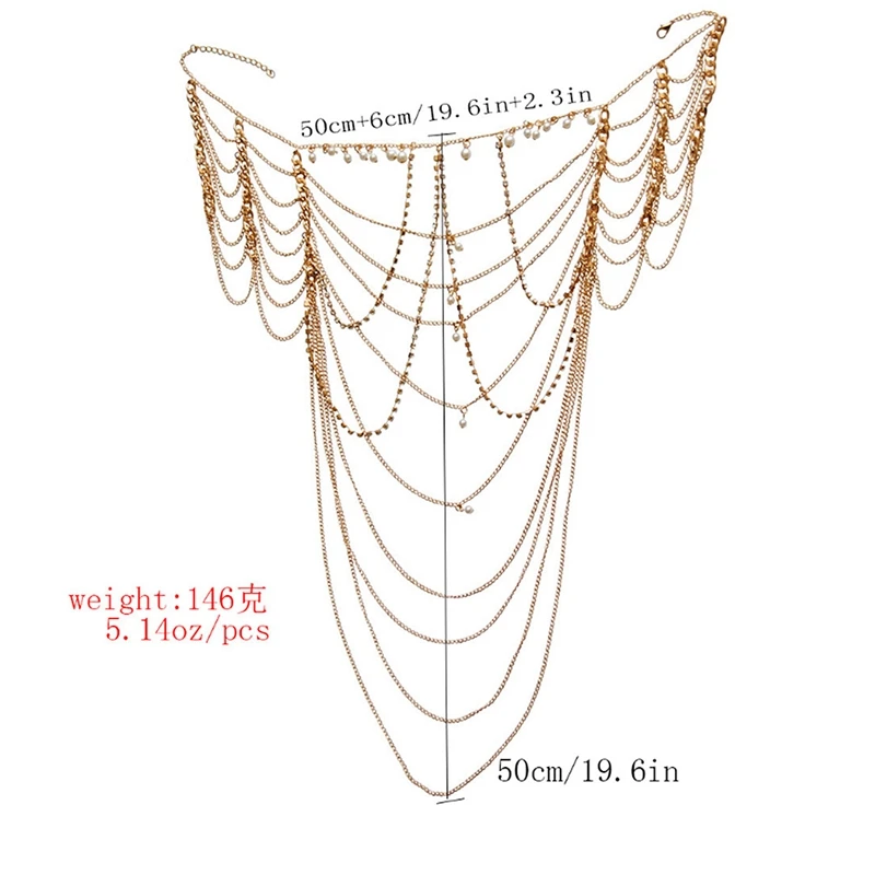 

Boho Tassel Chains Summer Beach Chest Bondage Chain Belt Fashion Harness Charm Body Accessories Luxurious Jewelry For Women
