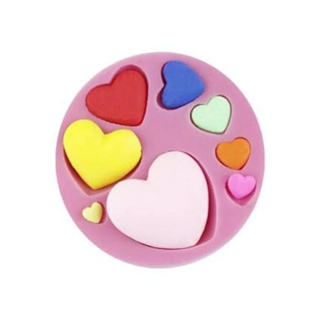 

DIY Mold Loving Heart Shape Silicone Fondant Mold Colorful Sweet Heart Chocolate Candy Paste Cake Decorating Tool