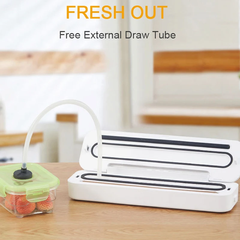 

110V-240V Automatic Kitchen Vacuum Food Sealer Portable Food Storage Packaging Machine Household Dry Moist Food Vacuum Sealer