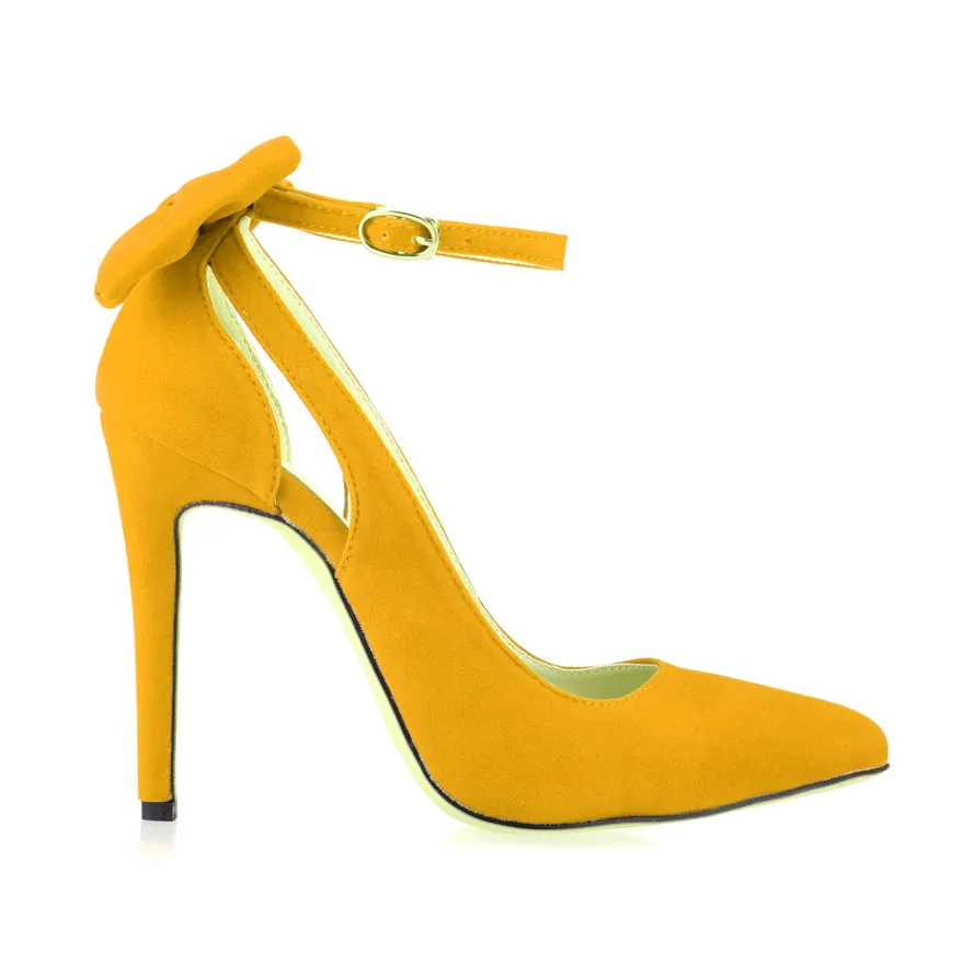 Новые Элегантные туфли на высоком каблуке с пряжкой и бантом Женские черные