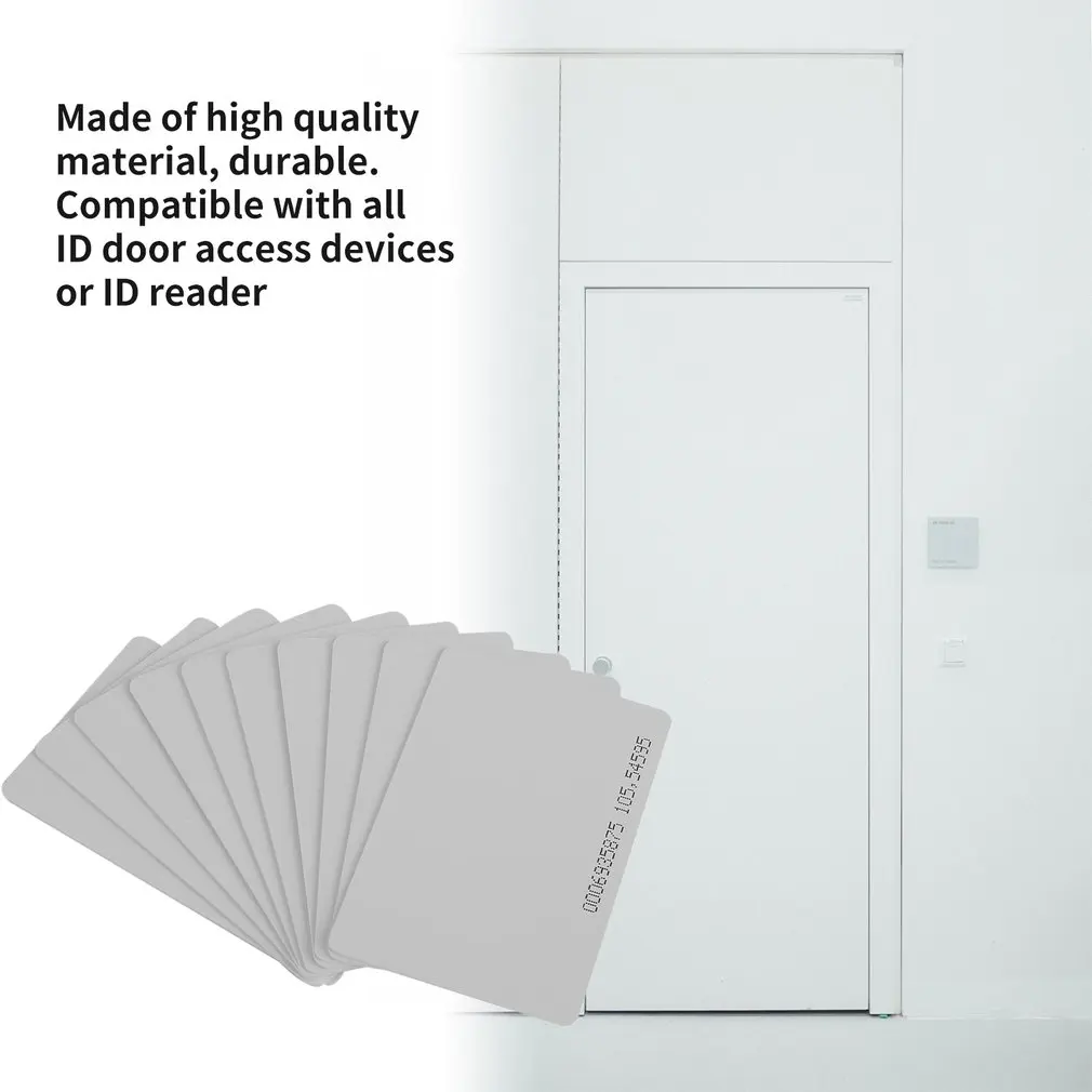

10 Pcs 125KHz EM4100/TK4100 RFID Proximity ID Smart Card 0.85mm Thin Cards for ID And Access Control High Quality