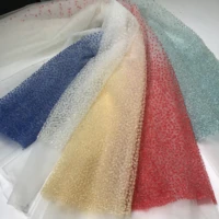 white royal blue yellow orange red mint green sparkly dot design high quality crystal tulle mesh african rhinestone lace fabric