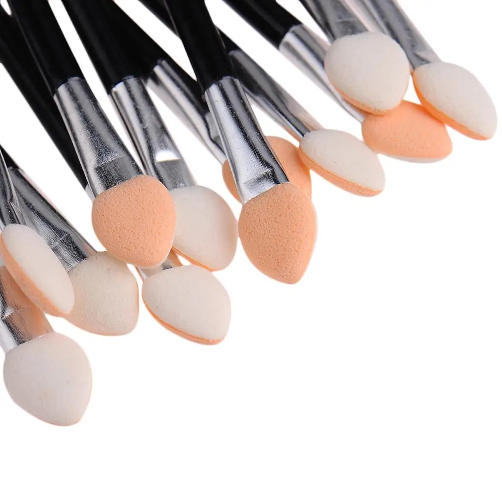 

10pcs Double-Ended Eye Shadow Cosmetic Brushes Eyeshadow Eyeliner Sponge Lip Brush Disposable Eye Applying Brush