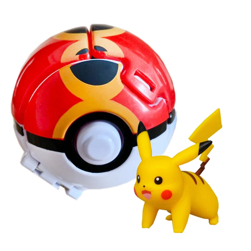 

Pokemon Pocket Monster Catapult Flip Pocke Ball With Pikachu Charmander Doll 7CM Pokemon Monster Ball Children's Birthday Gift