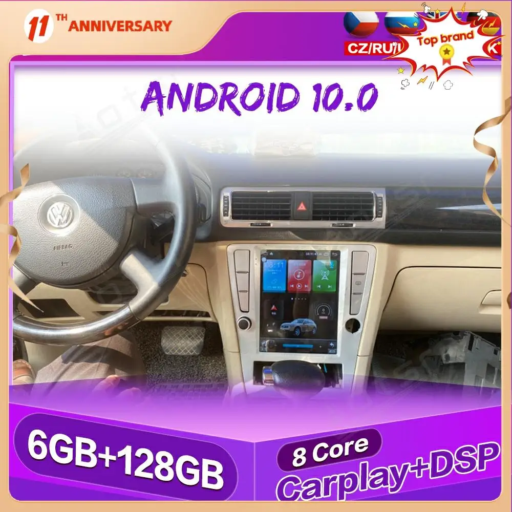 

Автомобильный мультимедийный плеер с экраном Tesla на Android 10 для Volkswagen Passat B7 2009-2011, GPS-навигация, автомагнитола, стерео головное устройство