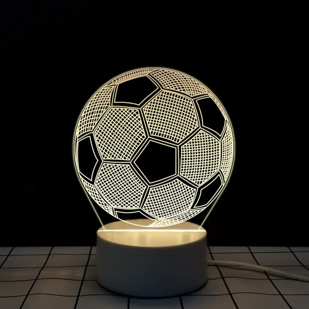 

3d Lighting Fixture Football LED Table Night Lamp Remote Control RGB 7 Colors Changing Indoor Night Lights Illusion Lamp