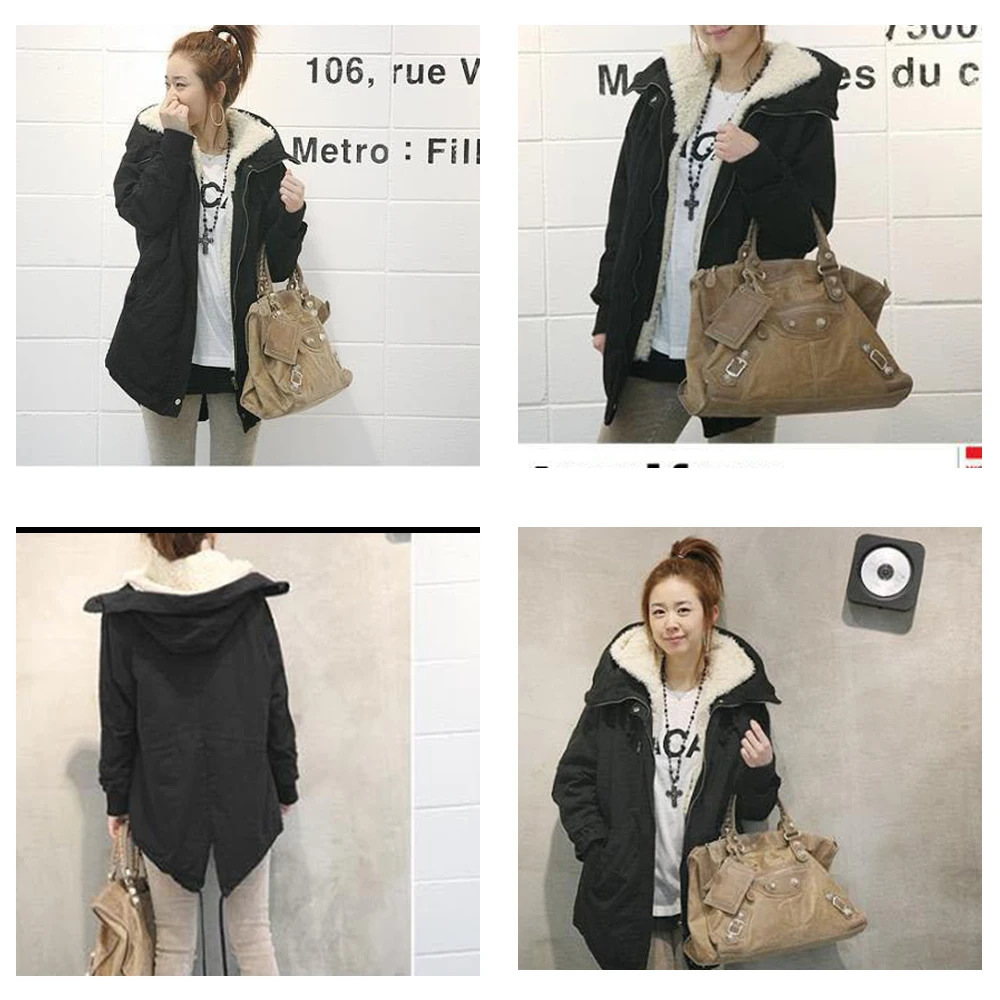 Зимнее весеннее Женское пальто флисовая куртка с капюшоном и мехом Женская парка