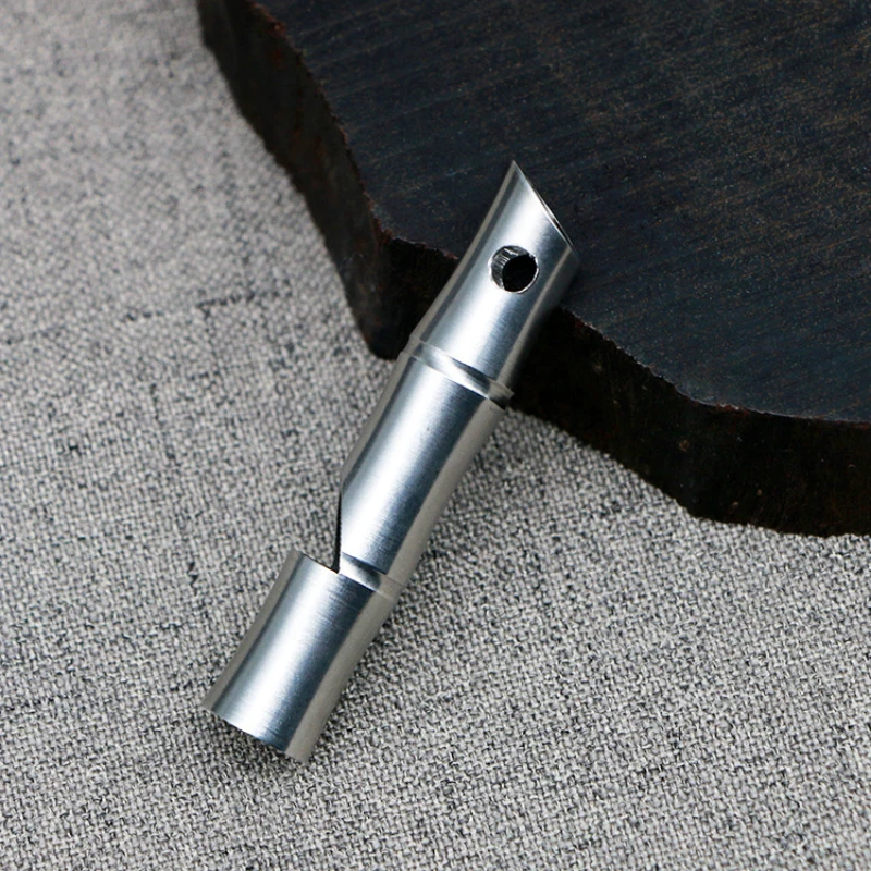 

Handmade Creative Personality Stainless Steel Bamboo Whistle Outdoor Survival Whistles Pendant Sports Emergency Whistling