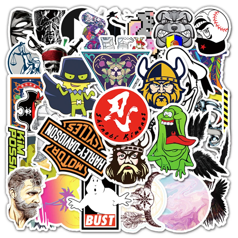 

10/30/50PCS Personalized Rock Cartoon Decoration Graffiti Waterproof Sticker Suitcase Notebook Refrigerator Skateboard Wholesale